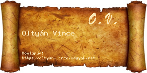 Oltyán Vince névjegykártya